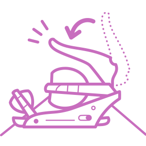 ハイバックを倒す習慣をつけよう！のイラスト