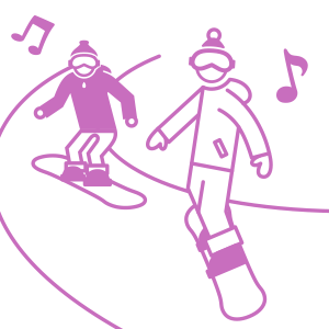 みんなで滑ると楽しく安全！のイラスト