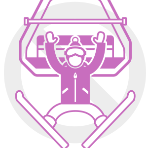 リフトに乗るときはおとなしくしようのイラスト