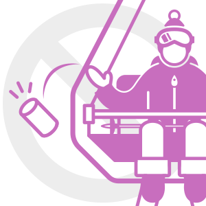 リフトに乗るときはおとなしくしようのイラスト