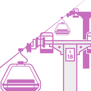 リフトに乗るときはおとなしくしようのイラスト