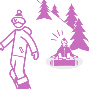 滑っている最中は周りに注意！のイラスト