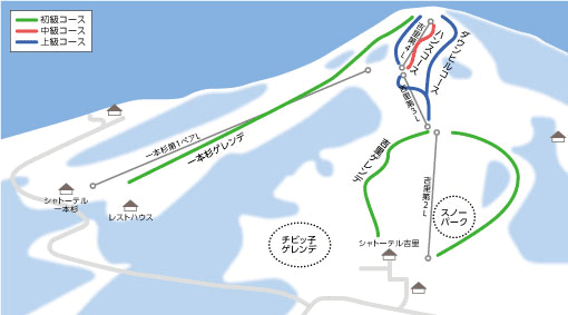 シャトー塩沢スキー場 ドコモの通信エリアマップ ゲレンデマップ と 通信エリアマップ のボタンをタップしてください 画像が切り替わります ゲレンデ全体の電波状況 Lte 通信エリアマップの 赤い領域 は ドコモの携帯電話